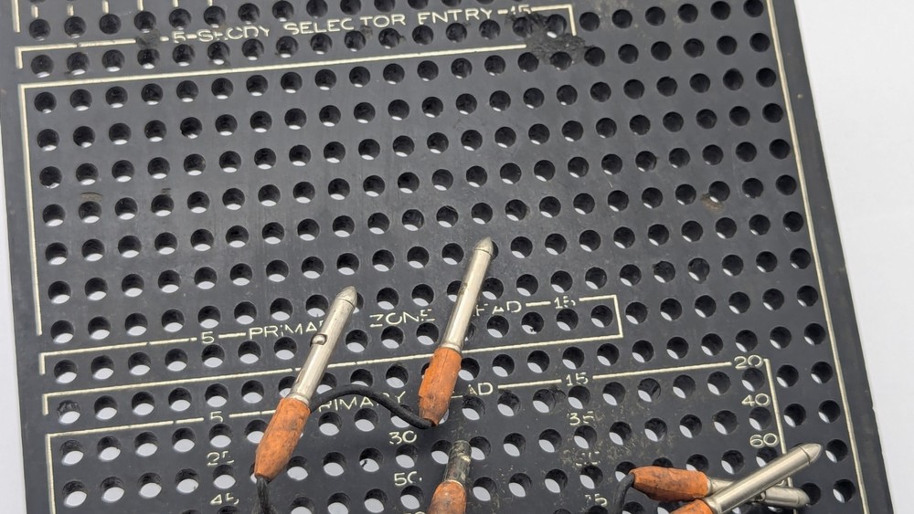 Vintage IBM 601059 MACHINE Plugboard Control Panel FOR DISPLAY