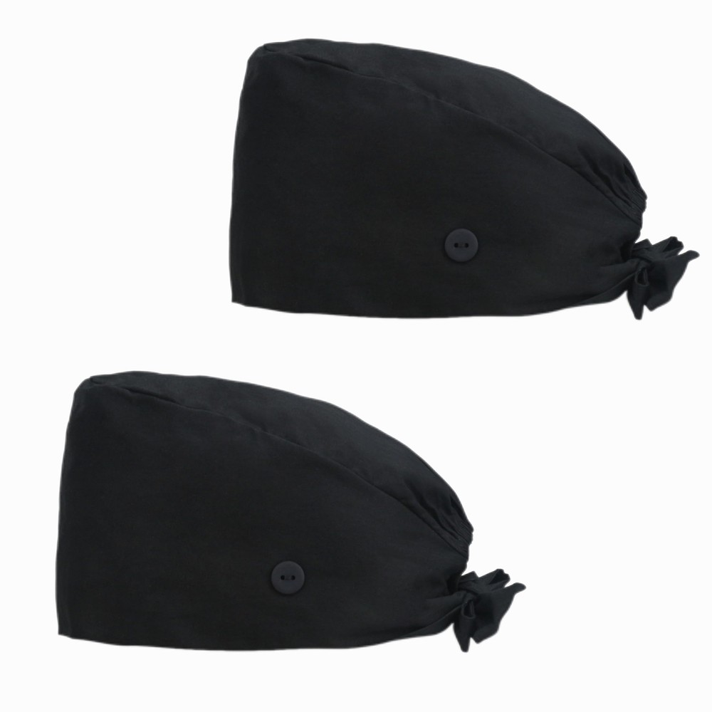 Adjustable Working Cap with Button Satin-Lined Cotton Hat with Sweatband