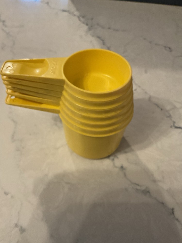 Vintage Tupperware Bright Yellow Measuring Cups #B