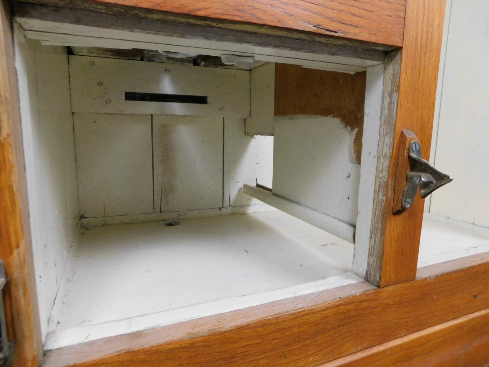 Antique REAL DEAL c1915 ALL Original Oak Ice Box Bar Counter Refrigerator VG HOT