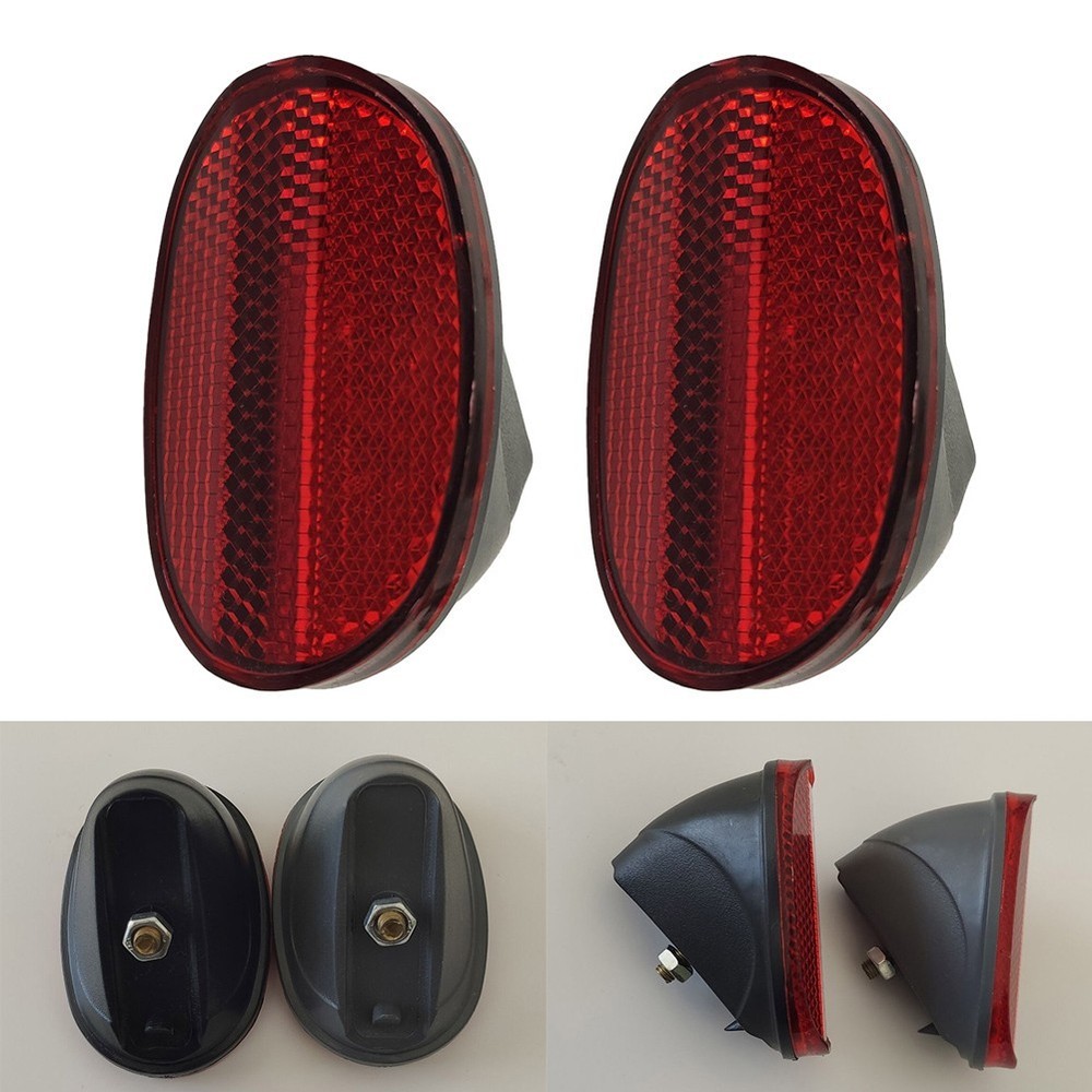 2pcs Bicycle Rear Mudguard Reflector Black Red Design Simple Installation