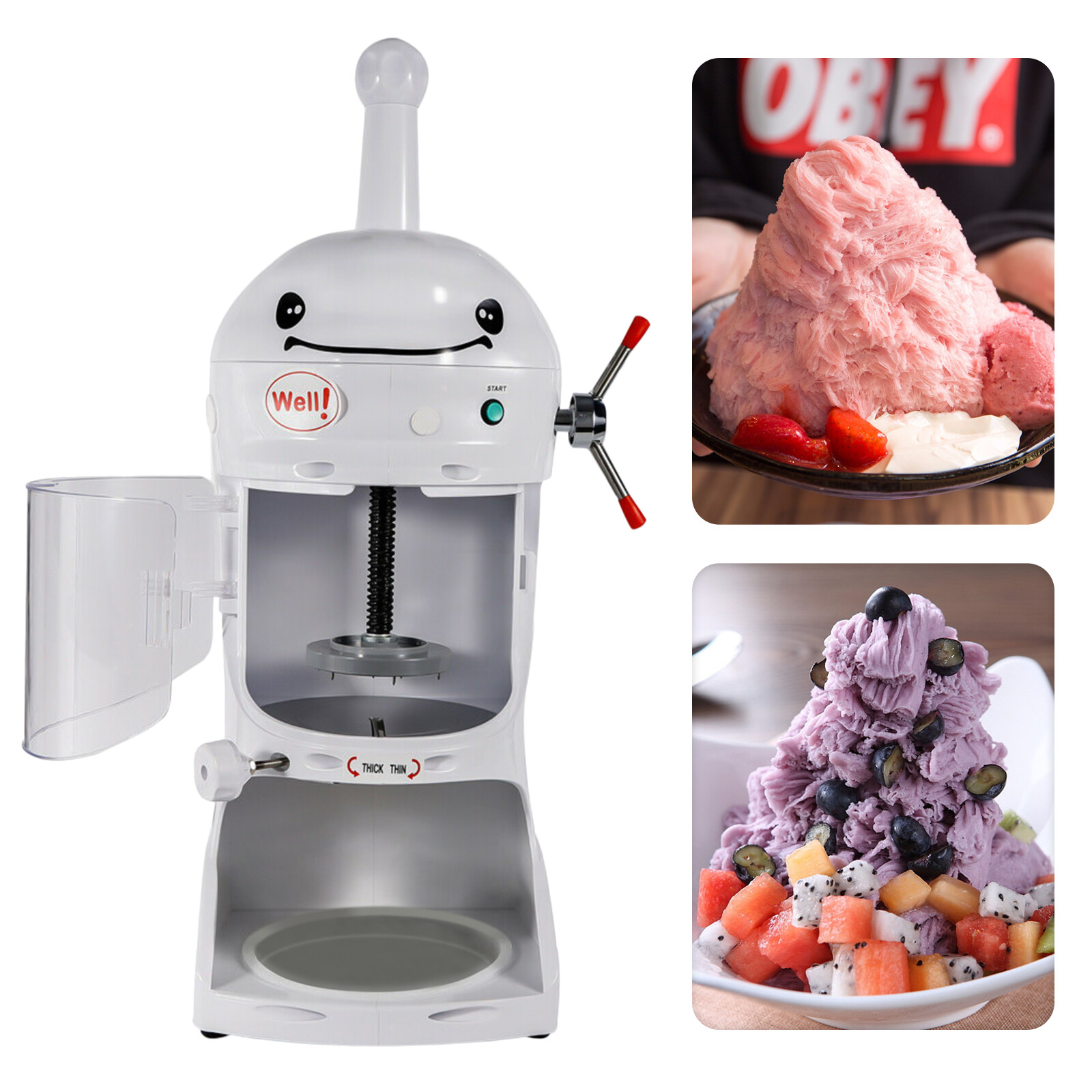 Ice Cub Shaved Ice Machine Commercial Ice Shaver Snow Cone Maker Premium 350W