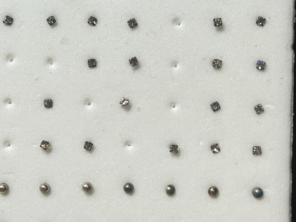 .925 Sterling Silver Nose Studs, (Small Tiny ) ~