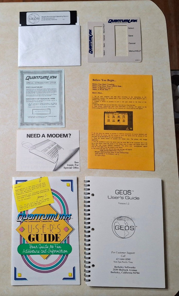 GEOS Graphic Environment Operating System 1.2 Commodore 64 128 COMPLETE CIB 1986