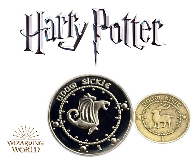 Harry Potter Gringotts Sickle & Knut Coin Set, Wizarding World Cosplay, Hogwarts