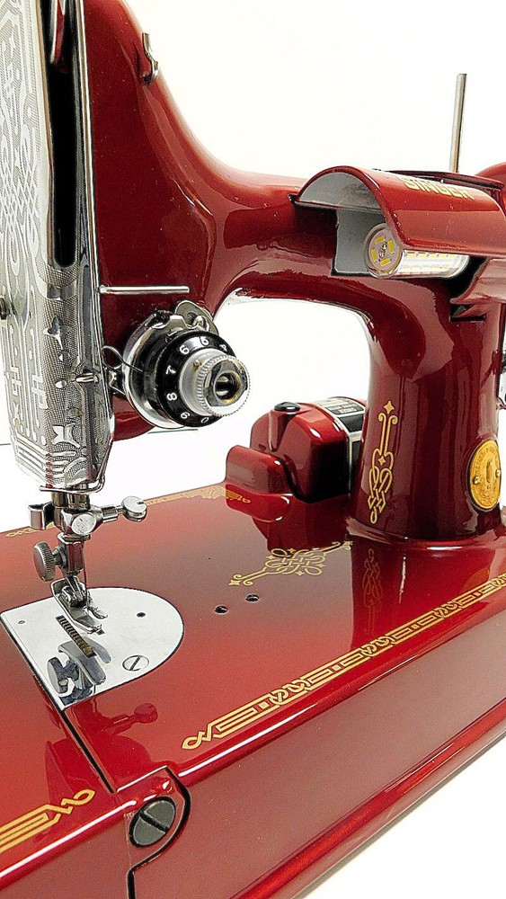 Desk Dave's "RUBY RED" Singer Featherweight 221 Sewing Machine