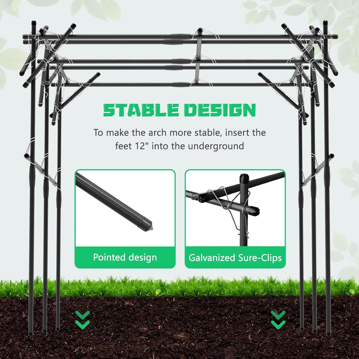 Barbella Garden Arch Trellis Metal Plant Support Trellis Archway for Climbing
