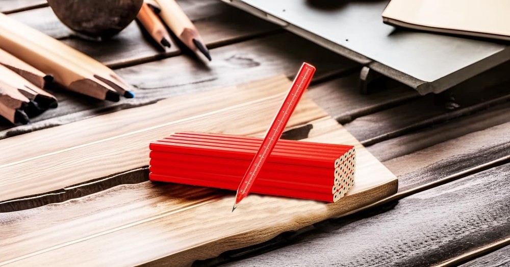 RONDURE 25-Pack Carpenter Pencils for Construction Woodworking Precise red