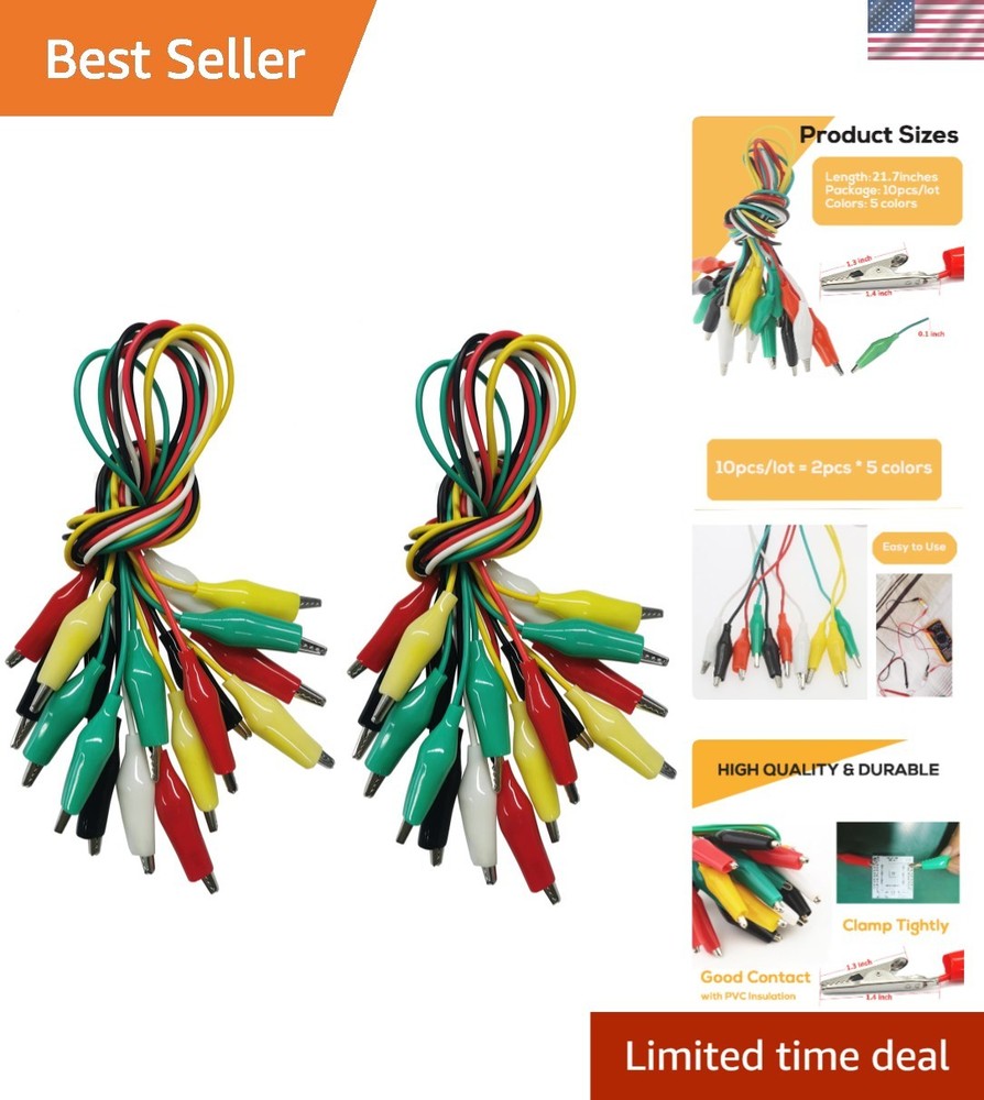 Electrical Testing Alligator Clips - 20PCS Multi-Color Lead Set for Probing