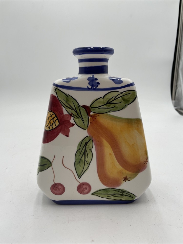 Jay Import Ceramic Square Fruit Pattern Kitchen Canister
