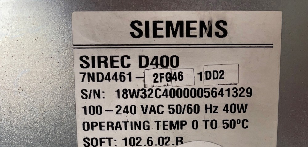 SIREC D400 Paperless Process Controller Recorder 12" Display 7nd4461-2fg46-1dd2