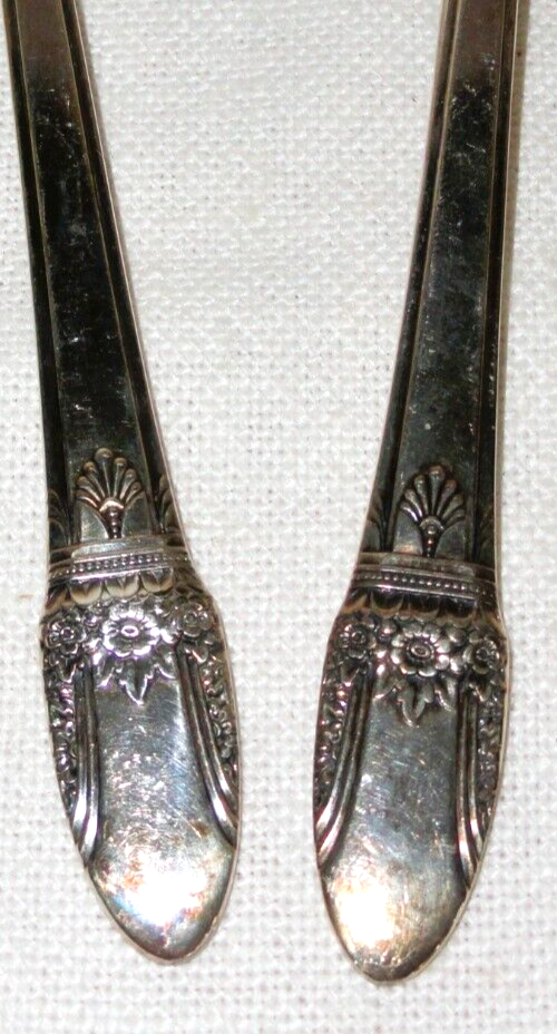 2 Rogers International Table Spoons ~ First Love ~ Silverplate Flatware