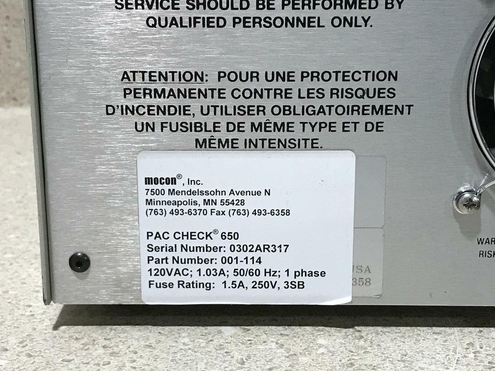 Mocon Dual Head Space Analyzer Pac Check 650