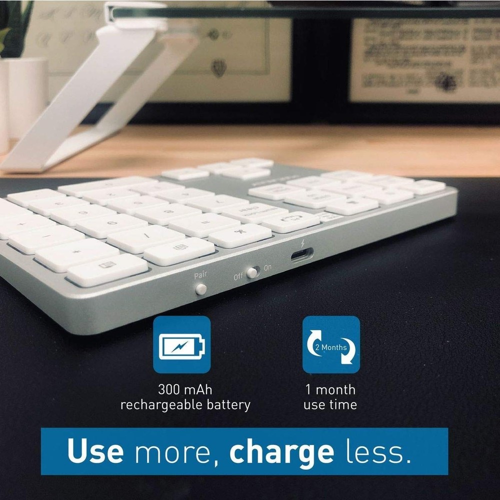 Macally Wireless Number Pad for Mac & PC and a Wireless Bluetooth Mouse, Work...