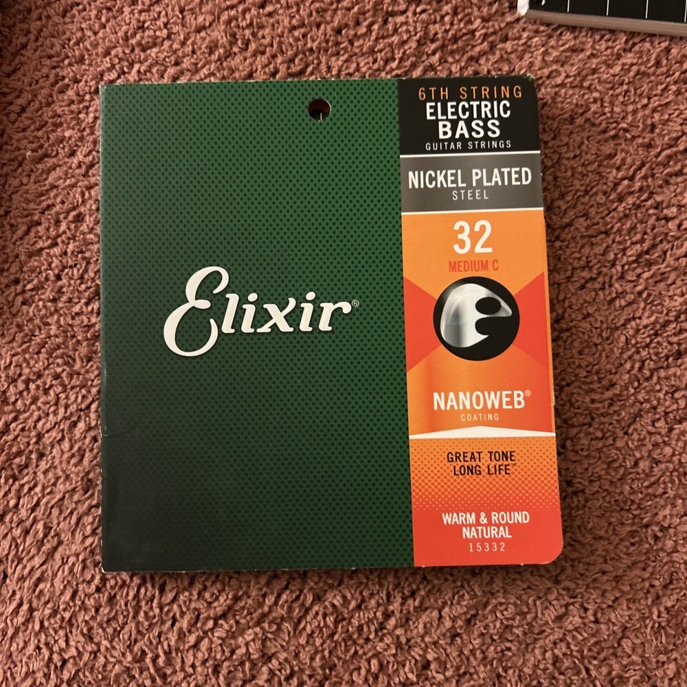 Elixir NANOWEB Nickel 6th Bass String — 15332 Long Scale, Medium .032