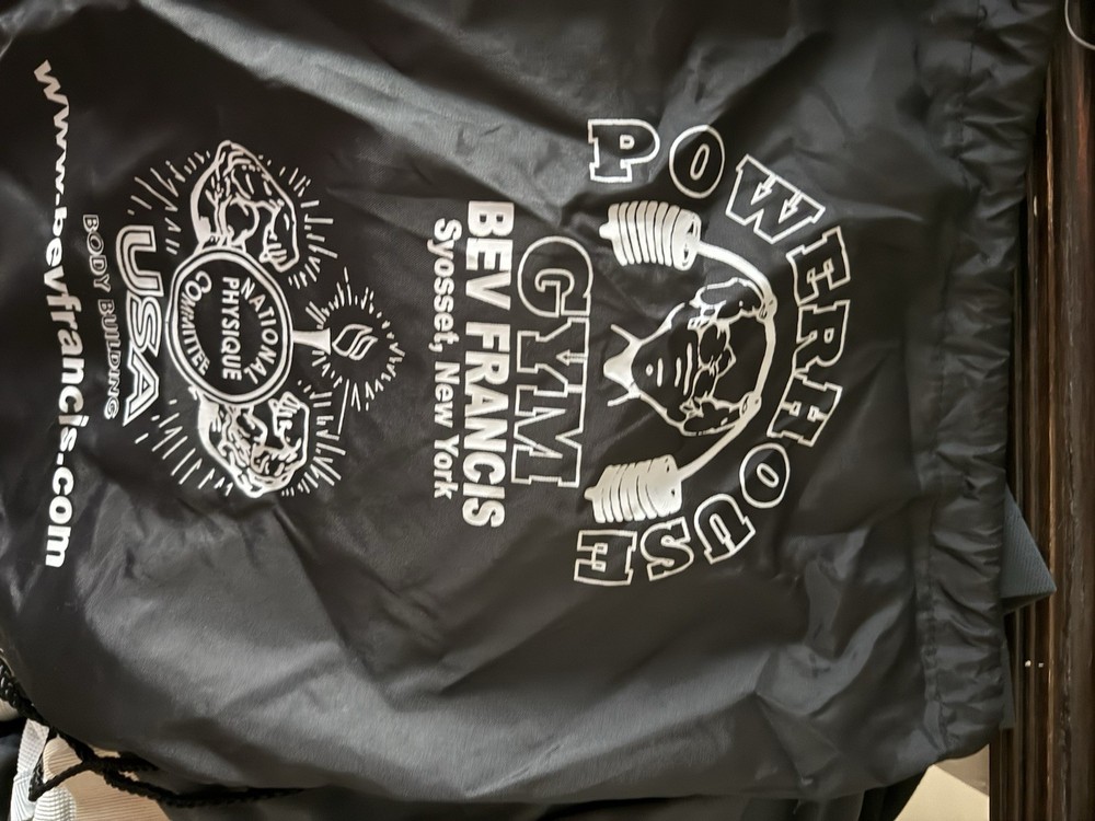 npc bodybuilding Back Pack Soft Bag Drawstring 2007 Vintage Lifting Bag Weights