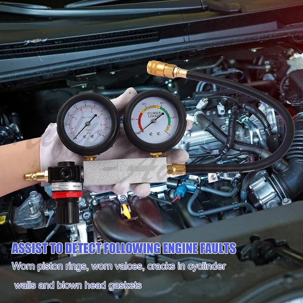 0-100PS Engine Cylinder Leak Down Tester Kit Gasoline Engine Leakdown Tester Kit