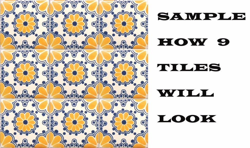 #C074 MEXICAN CERAMIC HANDMADE TALAVERA TILE SETS