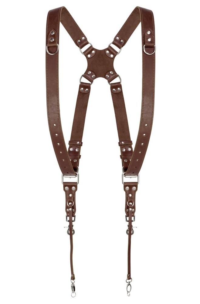 Coiro Leather Dual Camera Strap Harness Quick Release Brown Adjustable 508