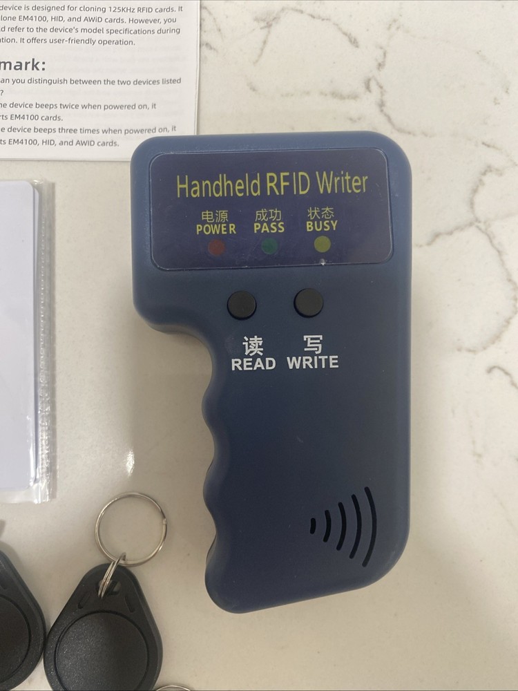 125KHz HANDHELD RFID FOB COPIER READER WRITER DUPLICATOR