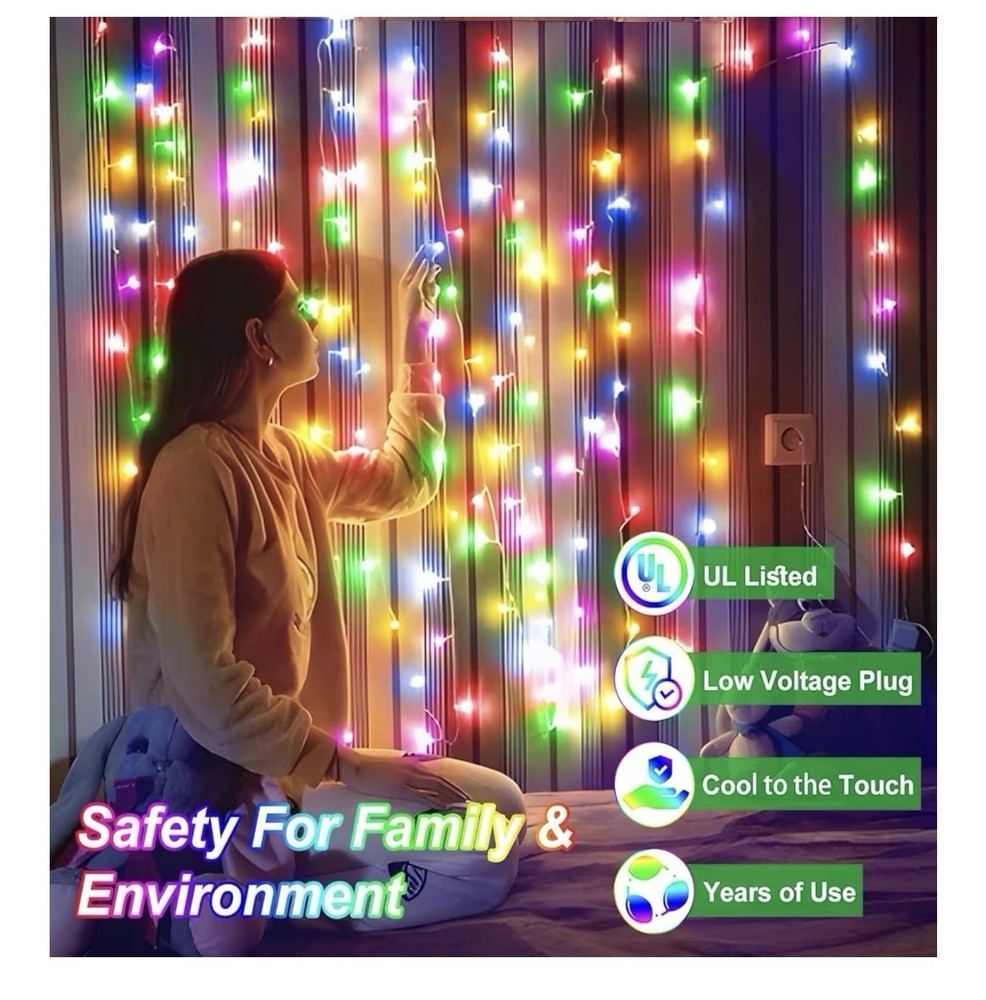 1500 LED 470FT Christmas String Lights, 12 Modes and Timer Memory Dimmable, Plug