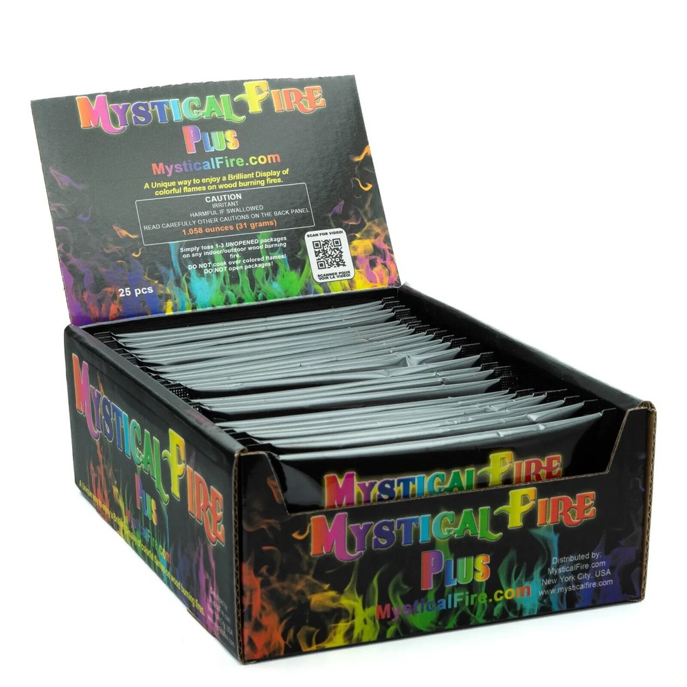 Mystical Fire PLUS 25 Pack Campfire Fireplace Colorant Packets Packs