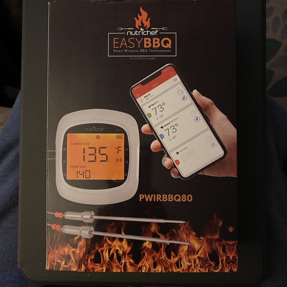 Nutrichef Bluetooth Wireless BBQ Digital Thermometer -PWIRBBQ80