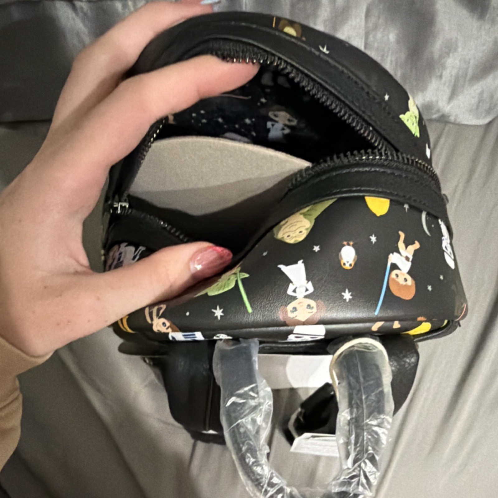 Loungefly Star Wars Disney Mini Backpack Black Multicolor Character Print