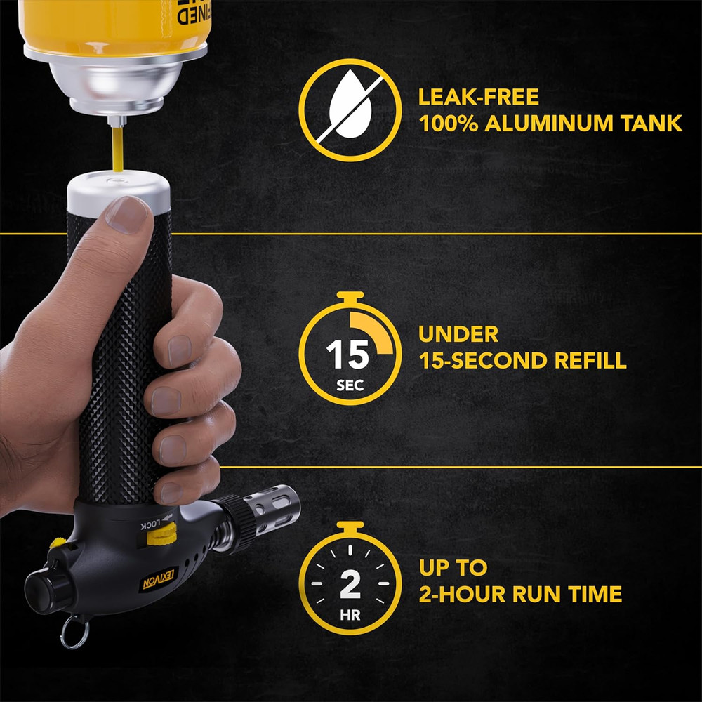 LEXIVON Butane Torch Multi-Function Kit | Premium Self-Igniting Soldering Statio
