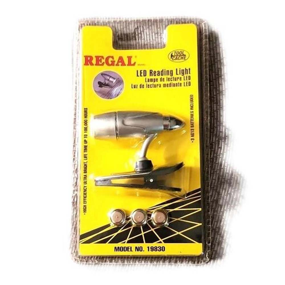 Tool Cashe Regal Mini LED Clip On Reading Light with Batteries 1 Per Package New