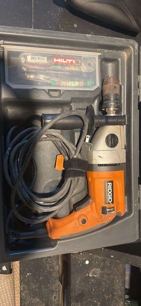 RIDGID Corded Drill/Driver Keyed Chuck Auxiliary Handle Case Drill Bits