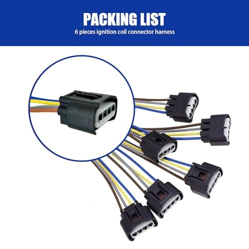 Pack-6 Ignition Coil Connector, 90980-11885 Plug Harness Replacement, High