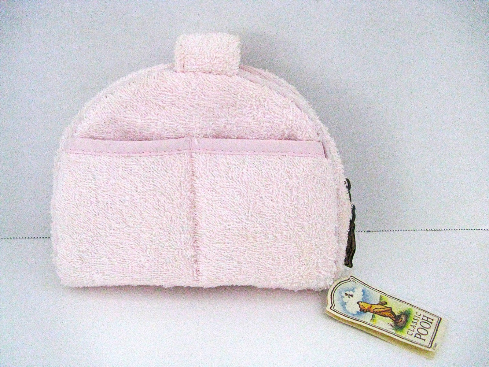 VTG Winnie the Pooh Embroidered Terry Cloth Cosmetics Bag/Pouch 6"x5" NWT