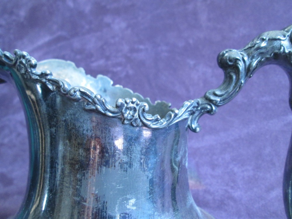 Floral Silver Plate Reed & Barton Water Pitcher