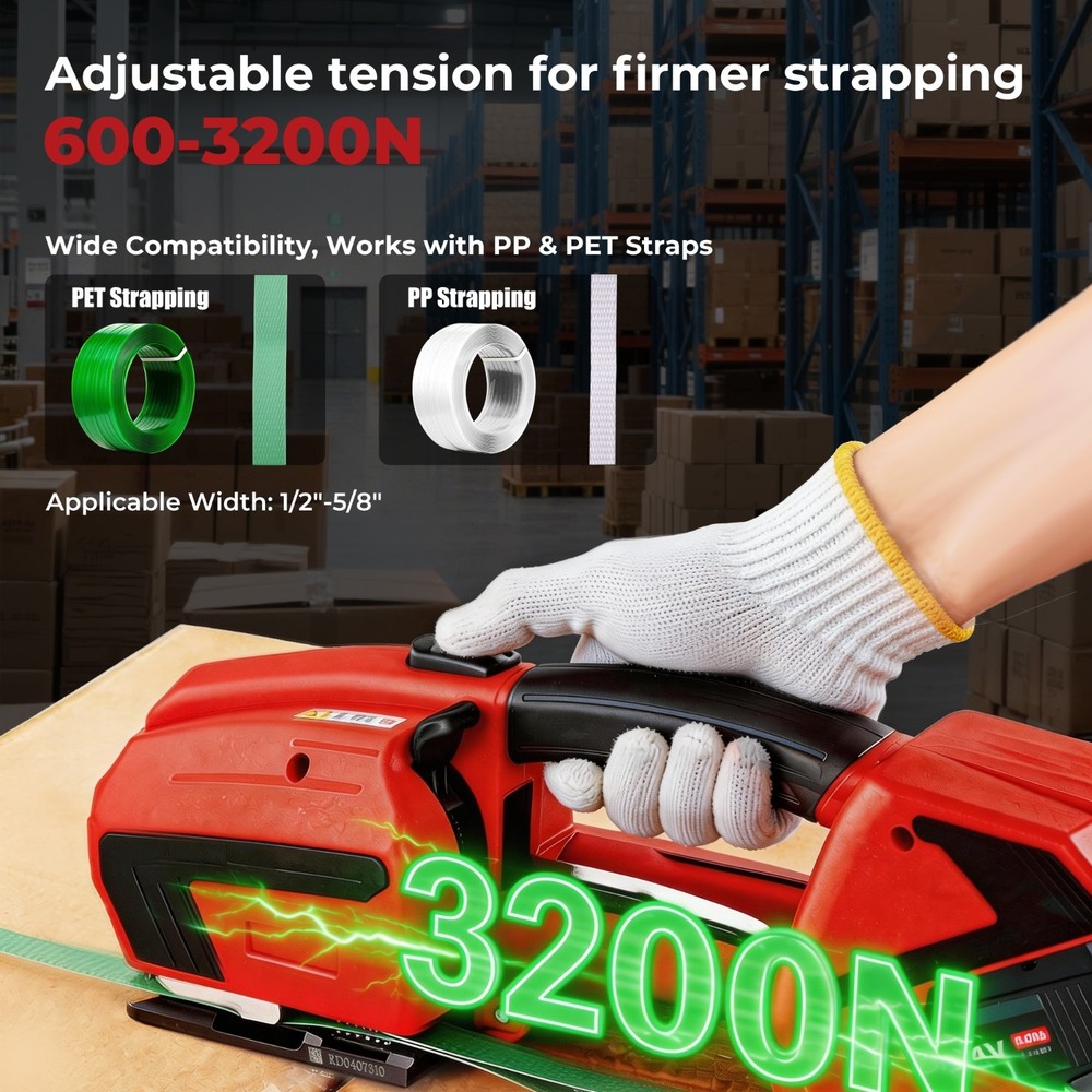 U.S. Solid LCD Screen Electric Strapping Machine, 1/2-5/8 in PP PET Straps