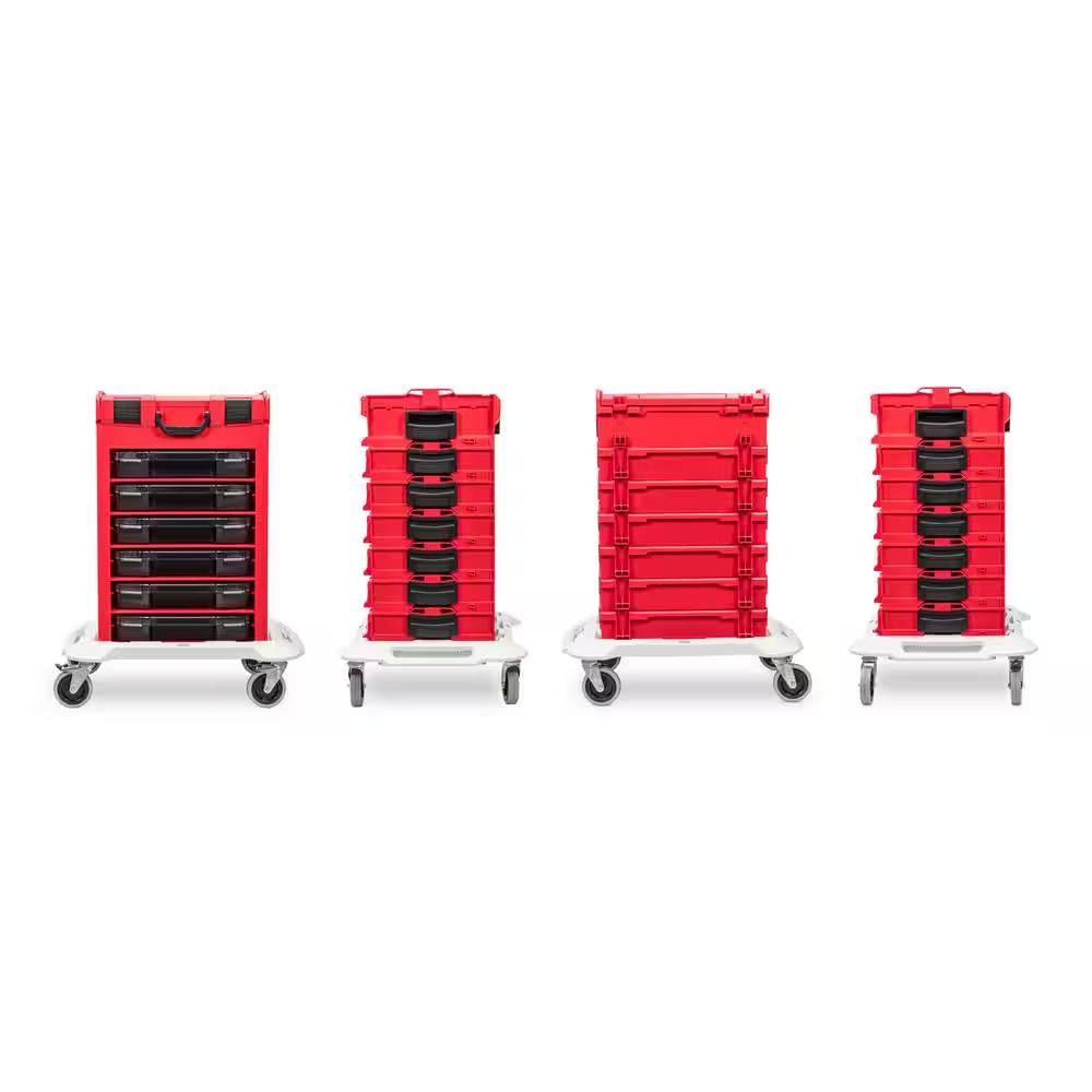 6-Drawer Modular Stacking Parts Organizer Cart (56 Compartments)
