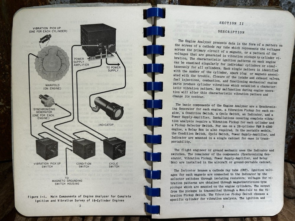 1955 Sperry Engine Analyzer Operator's Handbook Airplane Piston Engine