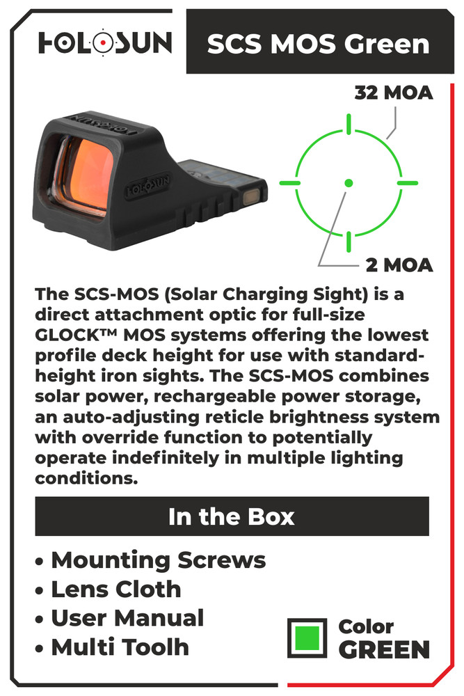 Holosun SCS-M-GR Green Multi-Reticle Reflex Sight