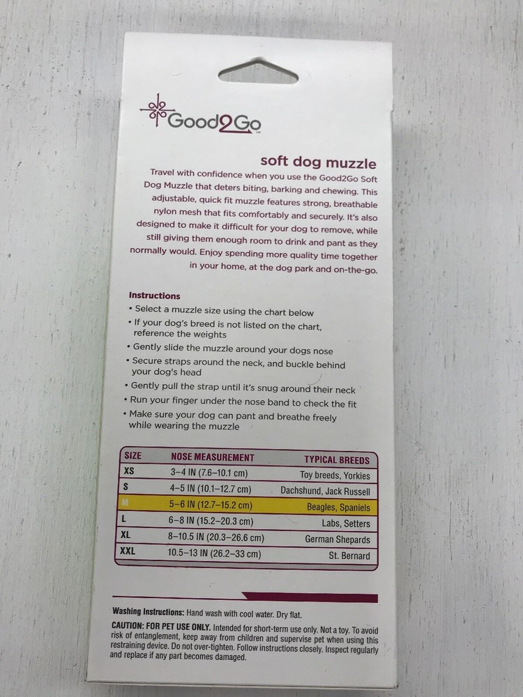 Good2Go Soft Dog Muzzle Soft Nylon Mesh Breathable