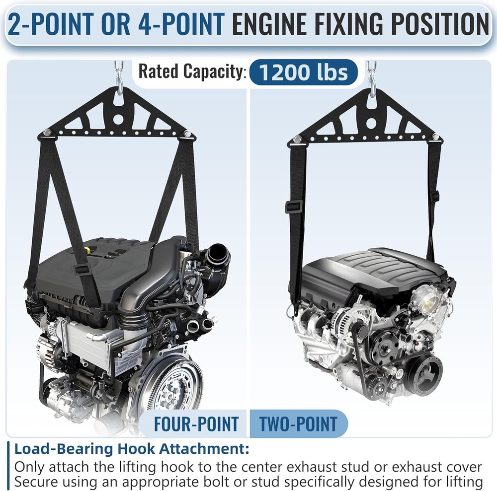 Engine Lifting Sling fit Kit 2 Point or 4 Point Engine Hoist Leveler with Adjust