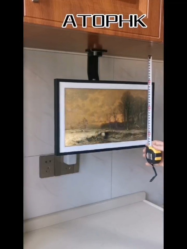 Under-Cabinet Mount for Echo Show 15 - Space-Saving, Rotating Design, Black