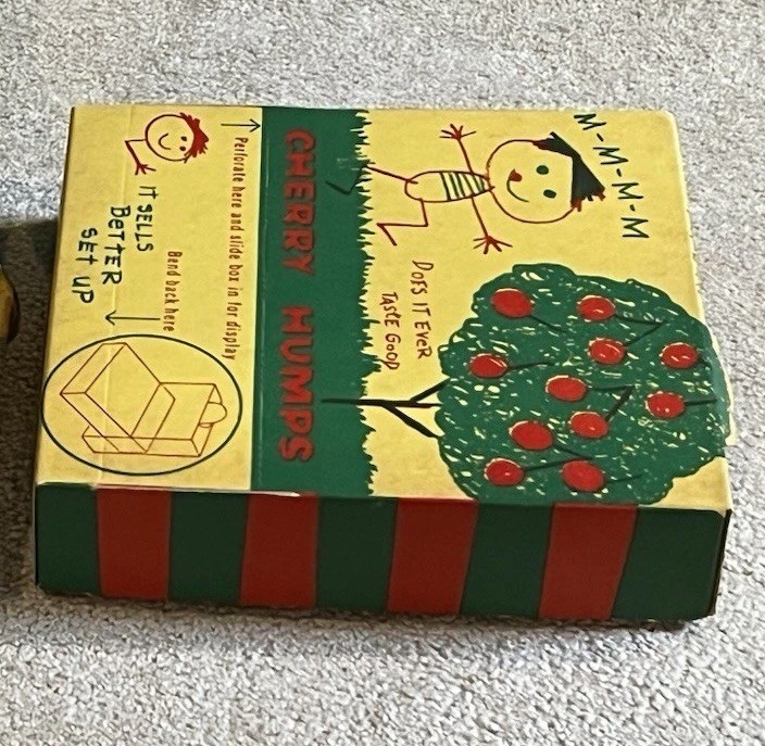 Vintage 5 Cent Cherry Humps Candy Bar General Store Display Box