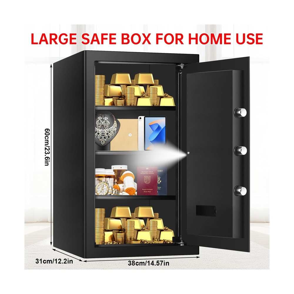 5.0 Cuft Large Document Safe Fireproof Waterproof, Anti-Theft Fireproof Safe ...