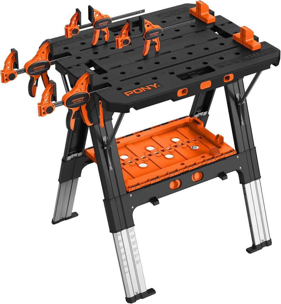 2-in-1 Folding Work Table Sawhorse & Workbench 31"x25"