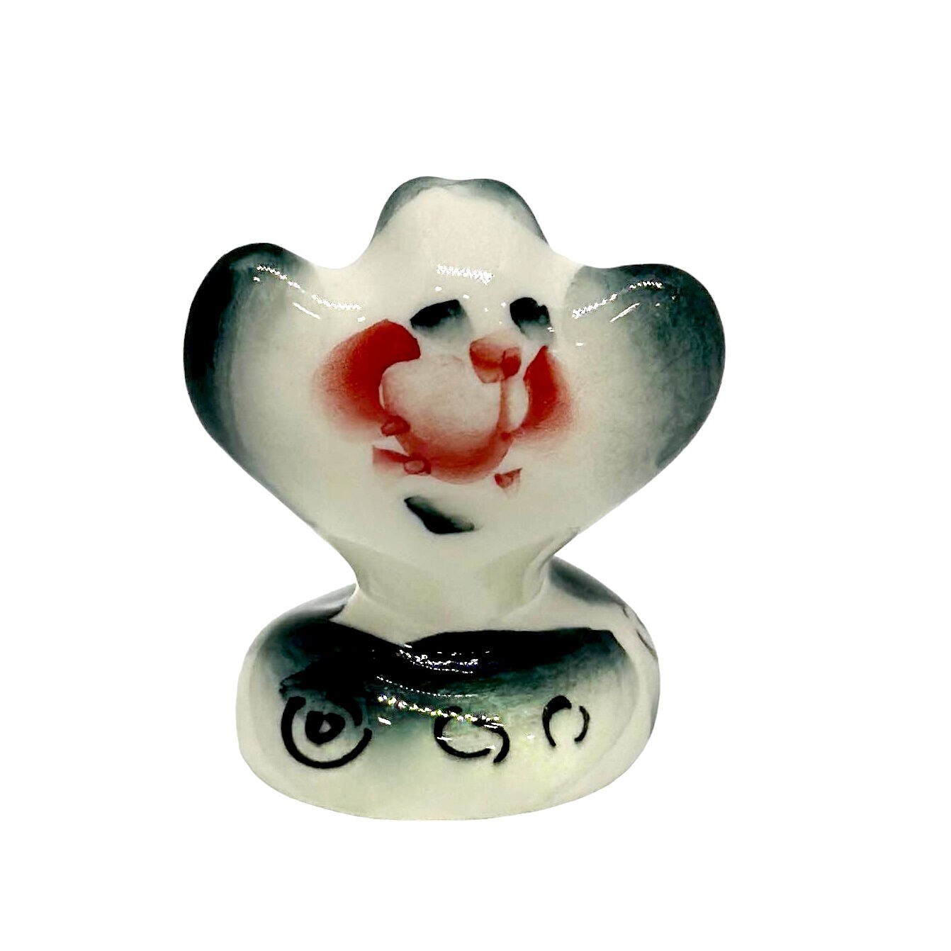 Majolica Cobra Snake Symbol of the Year 2025 Ceramic Figurine for Good Luck 2"