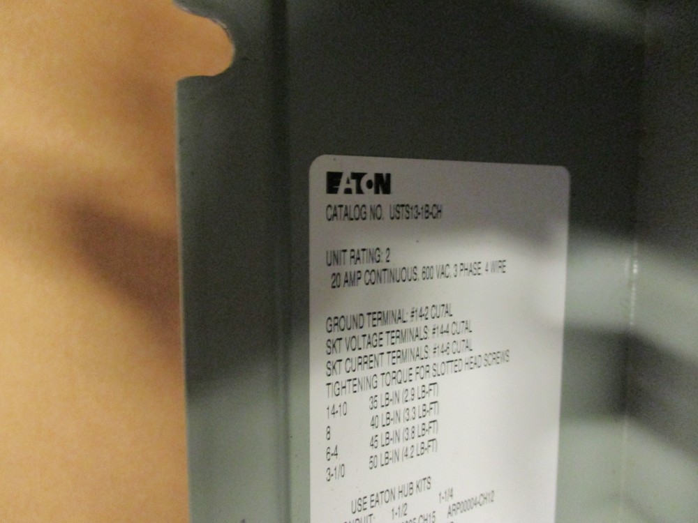 EATON USTS131BCH METER SOCKET 20A RINGLESS 13 TERMINAL