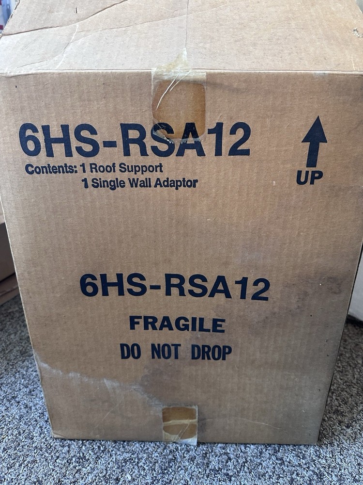 Ameri-Tec 6HS-RSA12 6" Chimney Stove Pipe Roof Support Box Kit w/ Wall Adapter