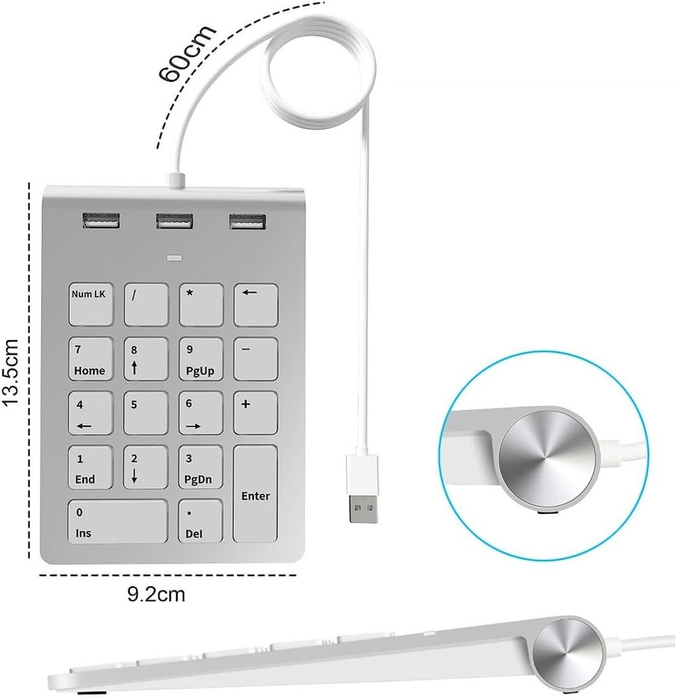 Yeemie NK622-2.0 USB Numeric Keypad with 2.0 Hub – Compact & Practical