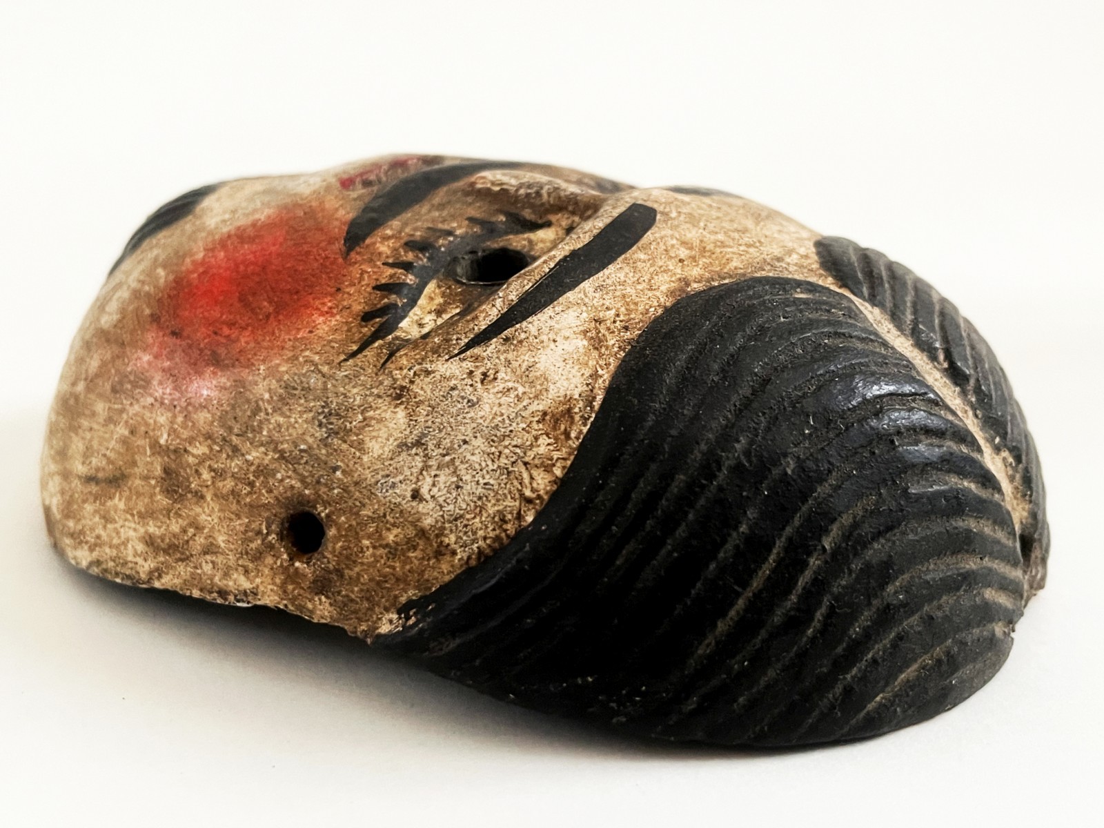 VTG MEXICAN HIDALGO JUANEGRO CUANEGRO JUAN NEGRO FOLK ART HAND CARVED DANCE MASK