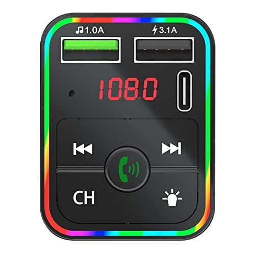 Reproductor de música con transmisor FM Bluetooth 5.0 con cargador USB